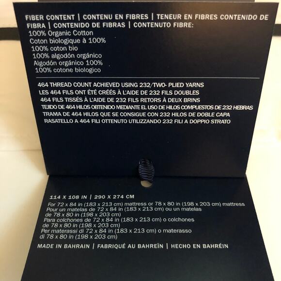 Ralph Lauren Organic Cotton Percale Palmer King Flat Sheet White Loft Gray New - Picture 8 of 9